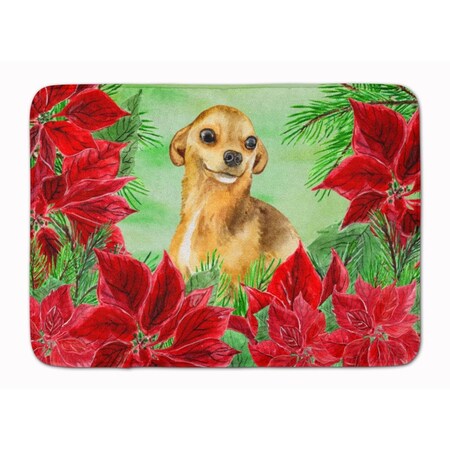 Carolines Treasures Chihuahua Poinsettas Machine Washable Memory Foam Mat CK1306RUG